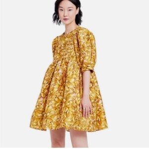 Kika Vargas Yellow Floral Mini Dress